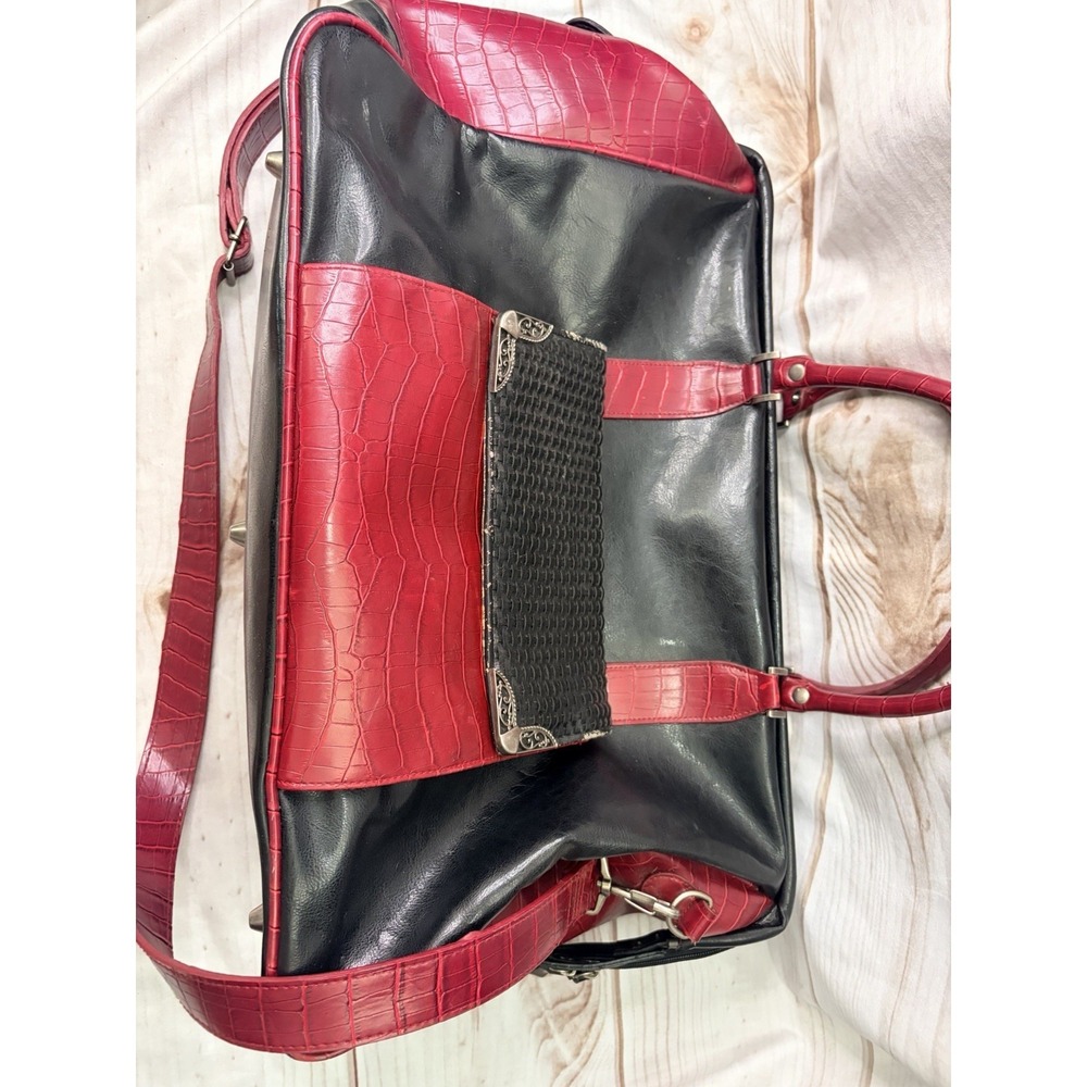 Bueno Red‎ Black Croc Tote Bag Large Y2K Western Shoulder Satchel Travel Purse